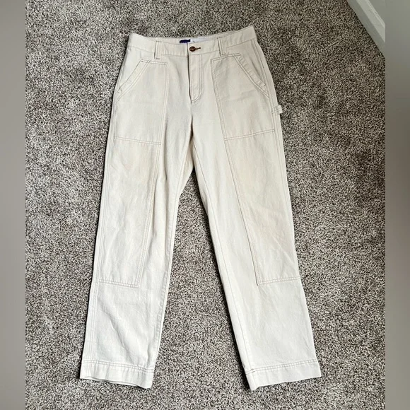 Old Navy Women's Beige Straight Leg Jeans - Picture 1 of 5